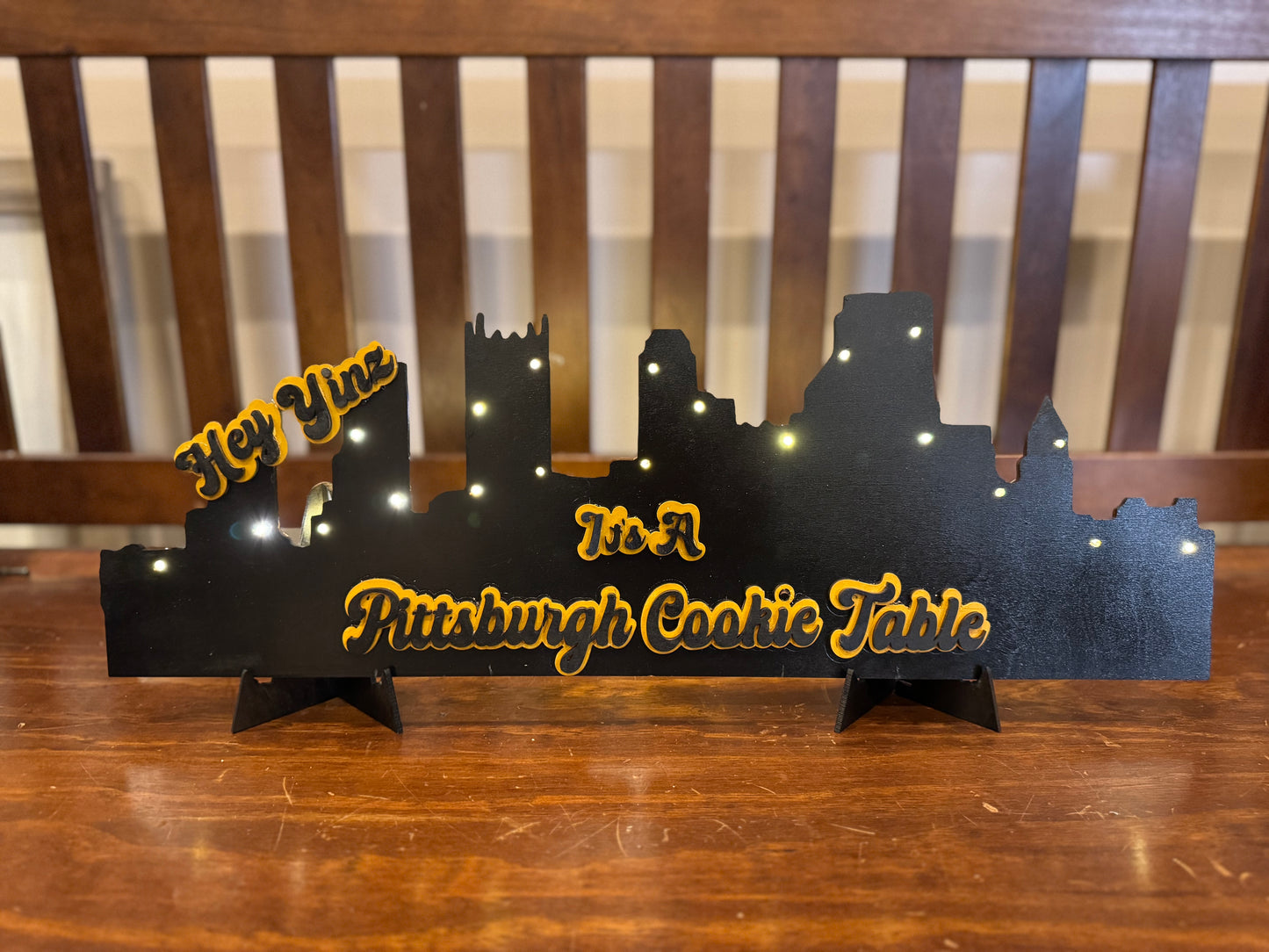 Pittsburgh cookie table lit sign